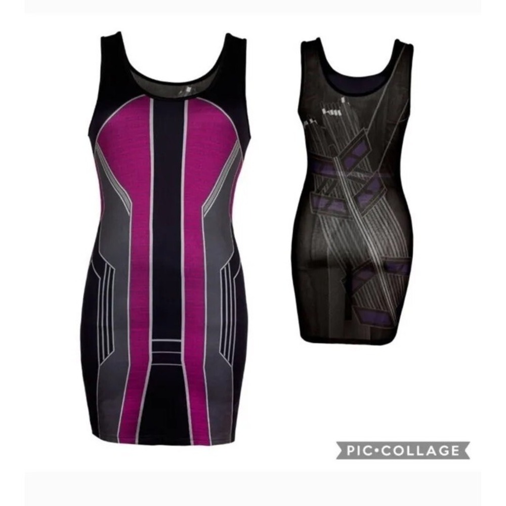 Marvel Avengers Hawkeye Mini Dress with Mesh Back Welovefine Size M